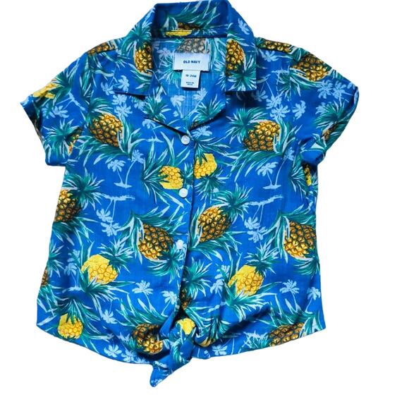 Old Navy Pineapple Print Blouse Sz 18-24M - Picture 1 of 8